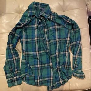 American Eagle Classic Fit Green Flannel